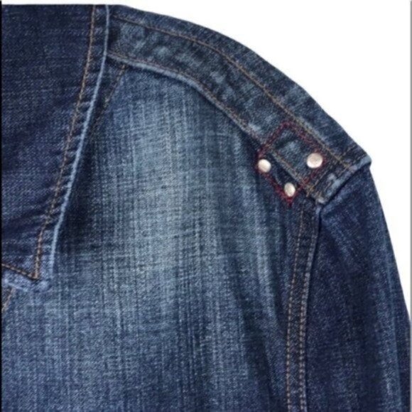 Parasuco denim cult button up blue jean jacket size  Large style :9803GP Pockets - Picture 4 of 8